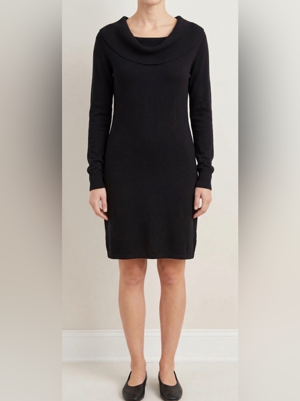 Twinset Black Thin Knit Long Sleeve Dress